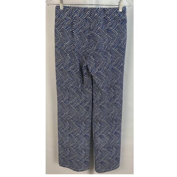 J. McLaughlin Geometric Blue Pull On Pants sz XS - Picture 6 of 7